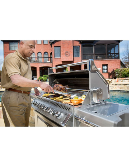 Barbacoa Napoleon Prestige PRO 665 Con Quemador Lateral Y Trasero Infrarrojo Inox