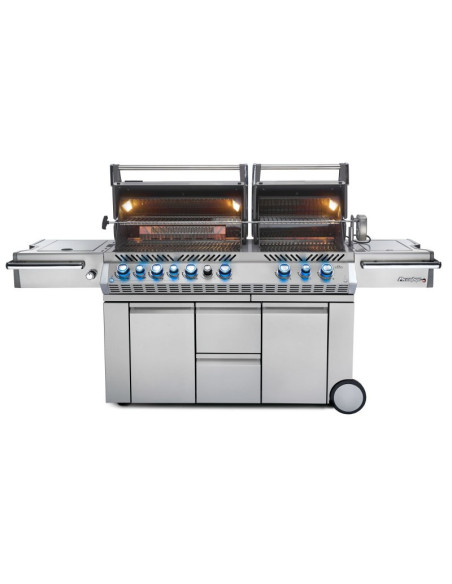 Barbacoa Napoleon Prestige PRO 825 Con Quemador Lateral De Potencia, Quemadores Inferiores Y Traseros Infrarrojos Inox
