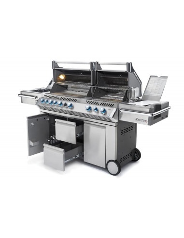 Barbacoa Napoleon Prestige PRO 825 Con Quemador Lateral De Potencia, Quemadores Inferiores Y Traseros Infrarrojos Inox