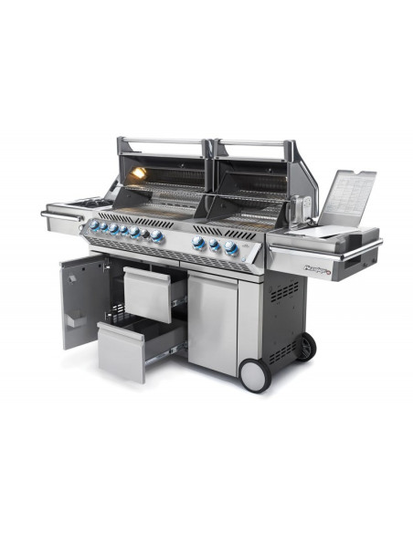 Barbacoa Napoleon Prestige PRO 825 Con Quemador Lateral De Potencia, Quemadores Inferiores Y Traseros Infrarrojos Inox
