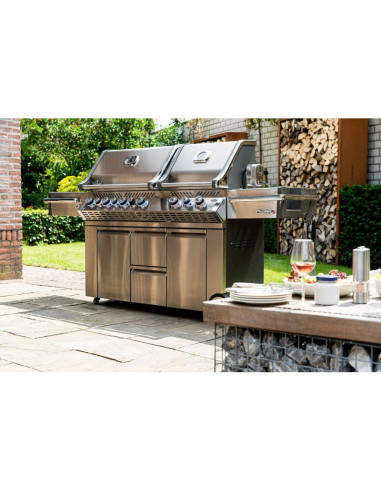 Barbacoa Napoleon Prestige PRO 825 Con Quemador Lateral De Potencia, Quemadores Inferiores Y Traseros Infrarrojos Inox