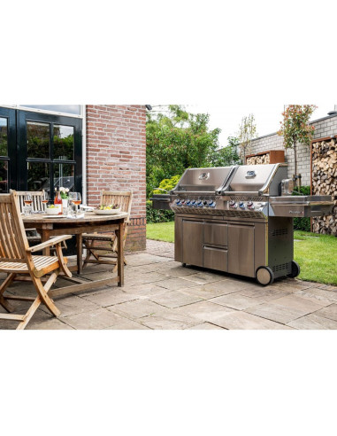 Barbacoa Napoleon Prestige PRO 825 Con Quemador Lateral De Potencia, Quemadores Inferiores Y Traseros Infrarrojos Inox