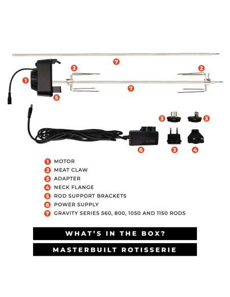 Masterbuilt Gravity Series Rotisserie for 560, 600, 800, 1050 and 1150 Grills